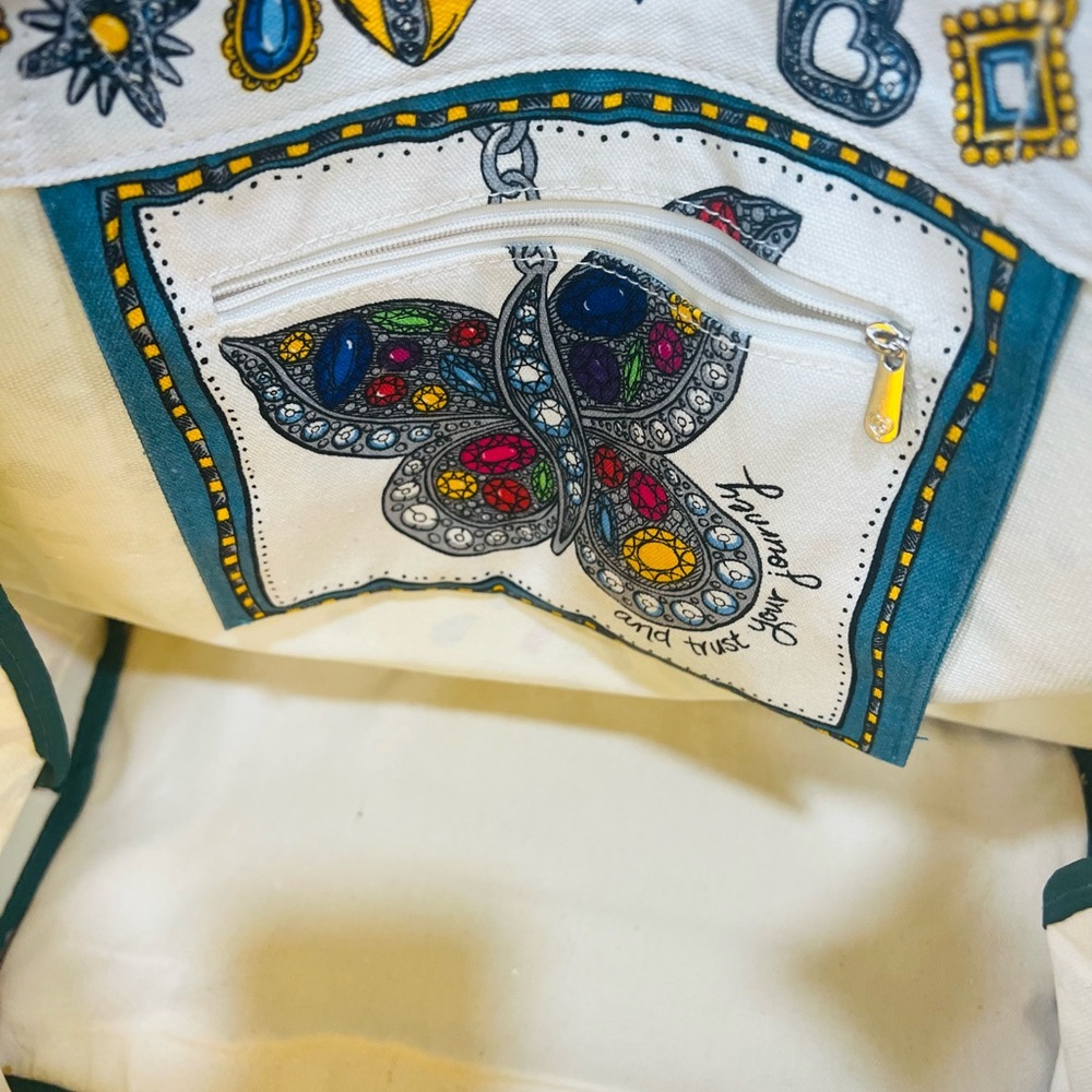 Brighton Jewel Heart Graphic Tote - Multicolor - Picture 6 of 7